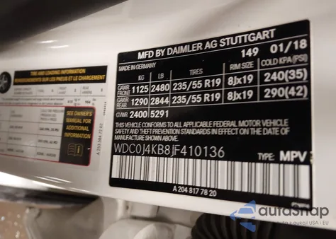 2018 Mercedes-Benz Glc 300 Coupe 4Matic z USA, uszkodzony, nr VIN WDC0J4KB8JF410136